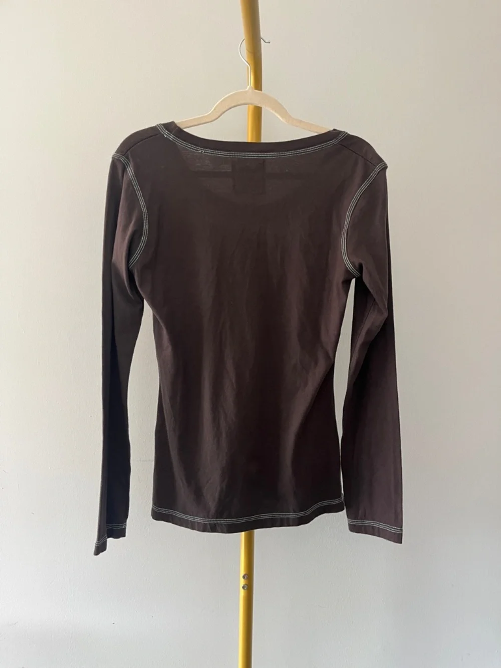 Pink Cattlelac Brown Studded Embellished Cross Knit Long Sleeve Top Size M - Picture 4 of 4